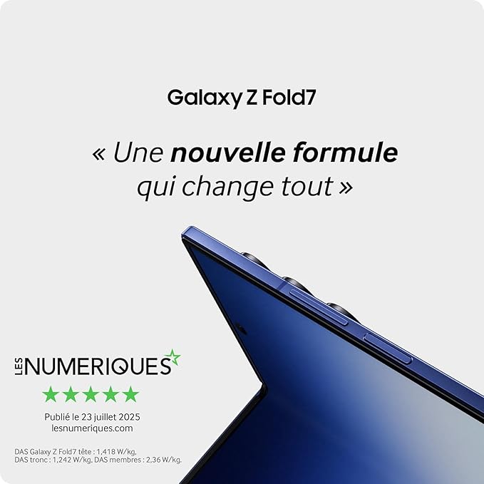 Samsung Galaxy Z Fold7 5G avec Galaxy AI, 256 Go Bleu nuit