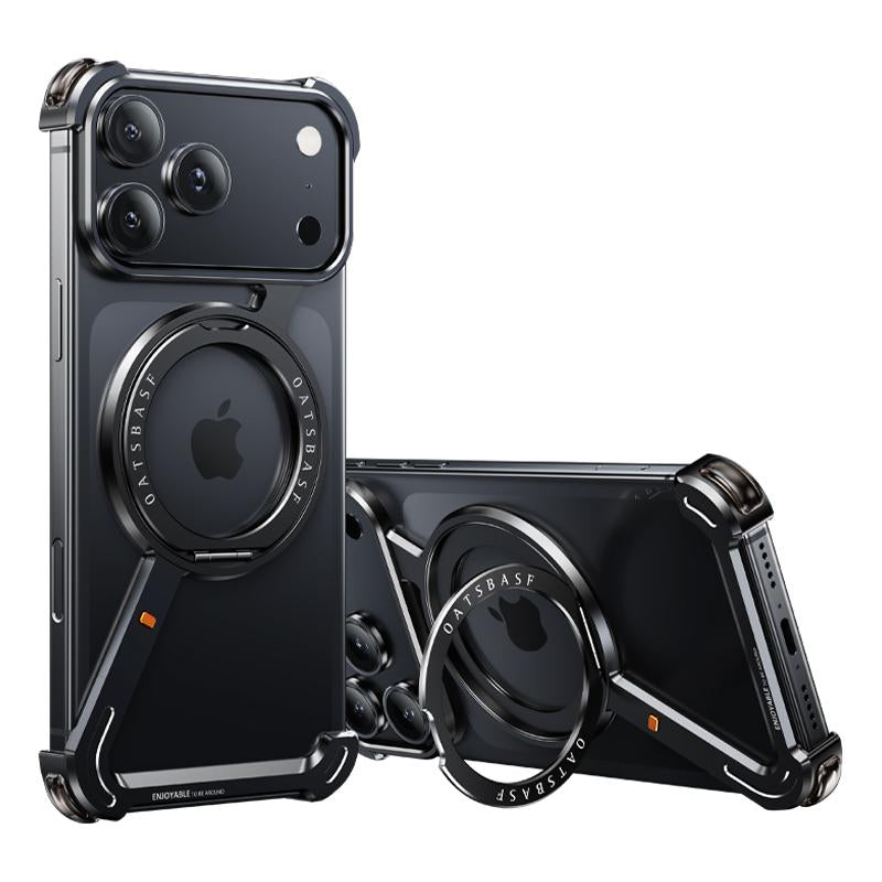 Coque de téléphone pour iPhone 17 Pro/Pro Max/17 Air avec support rotatif à 360°, cadre métallique, compatible Magsafe
