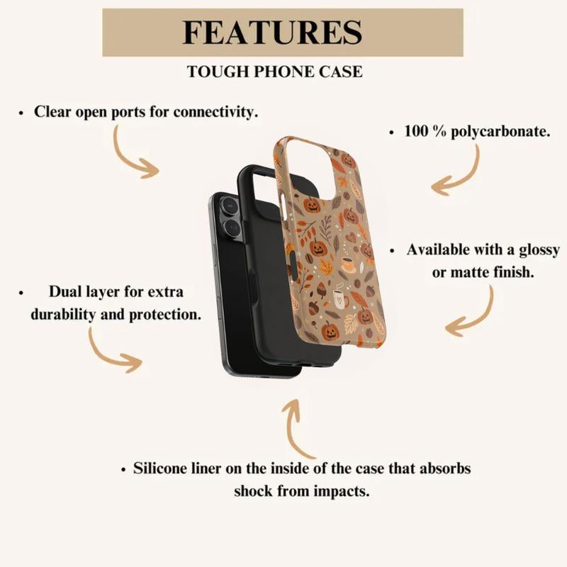 Coque Automne, Halloween  pour iphone 17/16/15/14/13/ Pro/ Pro max et Samsung S25/24/23/22