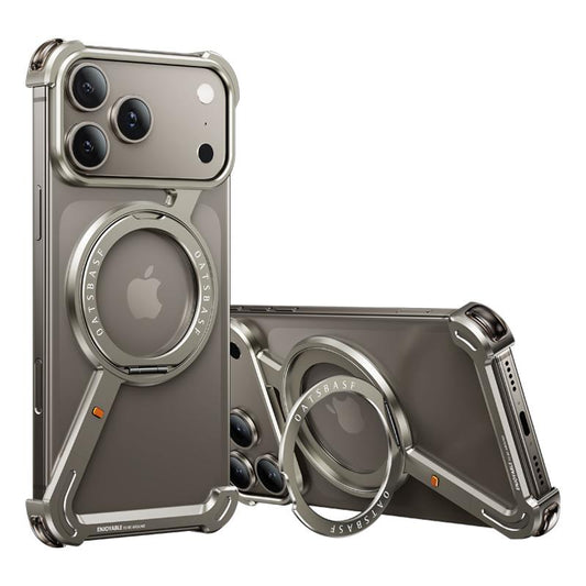 Coque de téléphone pour iPhone 17 Pro/Pro Max/17 Air avec support rotatif à 360°, cadre métallique, compatible Magsafe