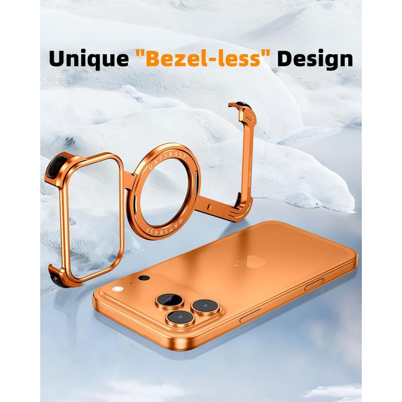 Coque de téléphone pour iPhone 17 Pro/Pro Max/17 Air avec support rotatif à 360°, cadre métallique, compatible Magsafe